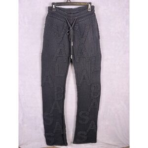 Valabasas Mens Pants M Street Grunge Black Sweatpants Designer RARE Emboridered